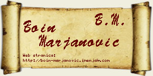 Boin Marjanović vizit kartica